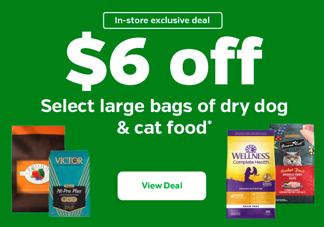 Six Dollars Off Dry Food